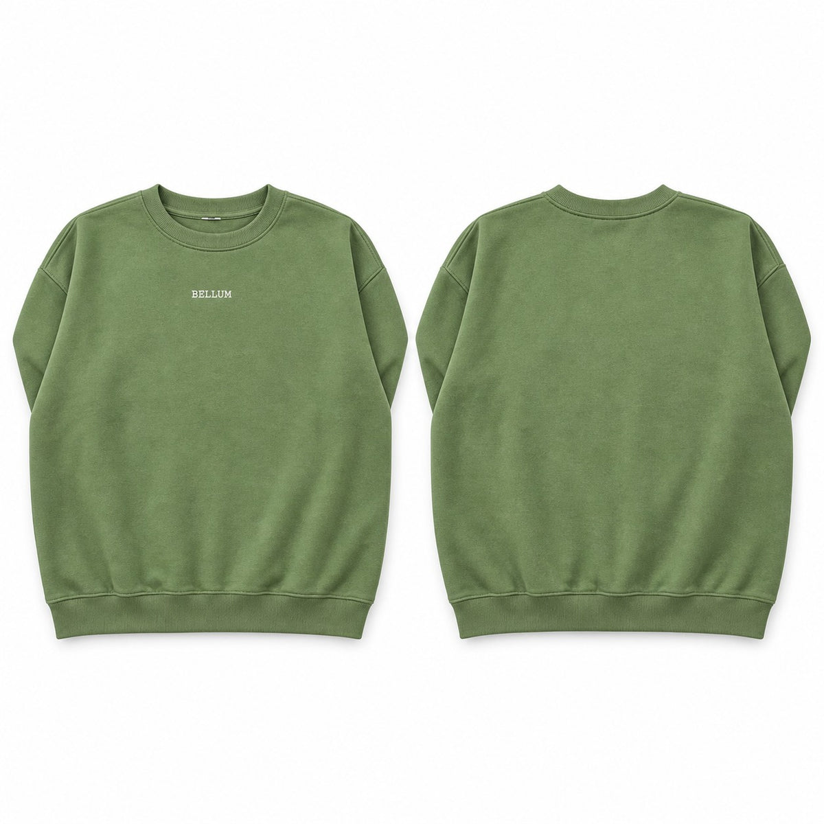 Polera verde olivo BELLUM, diseño de referencia