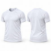 Polo suplex blanco hombre BELLUM, vista 3D de frente y espalda