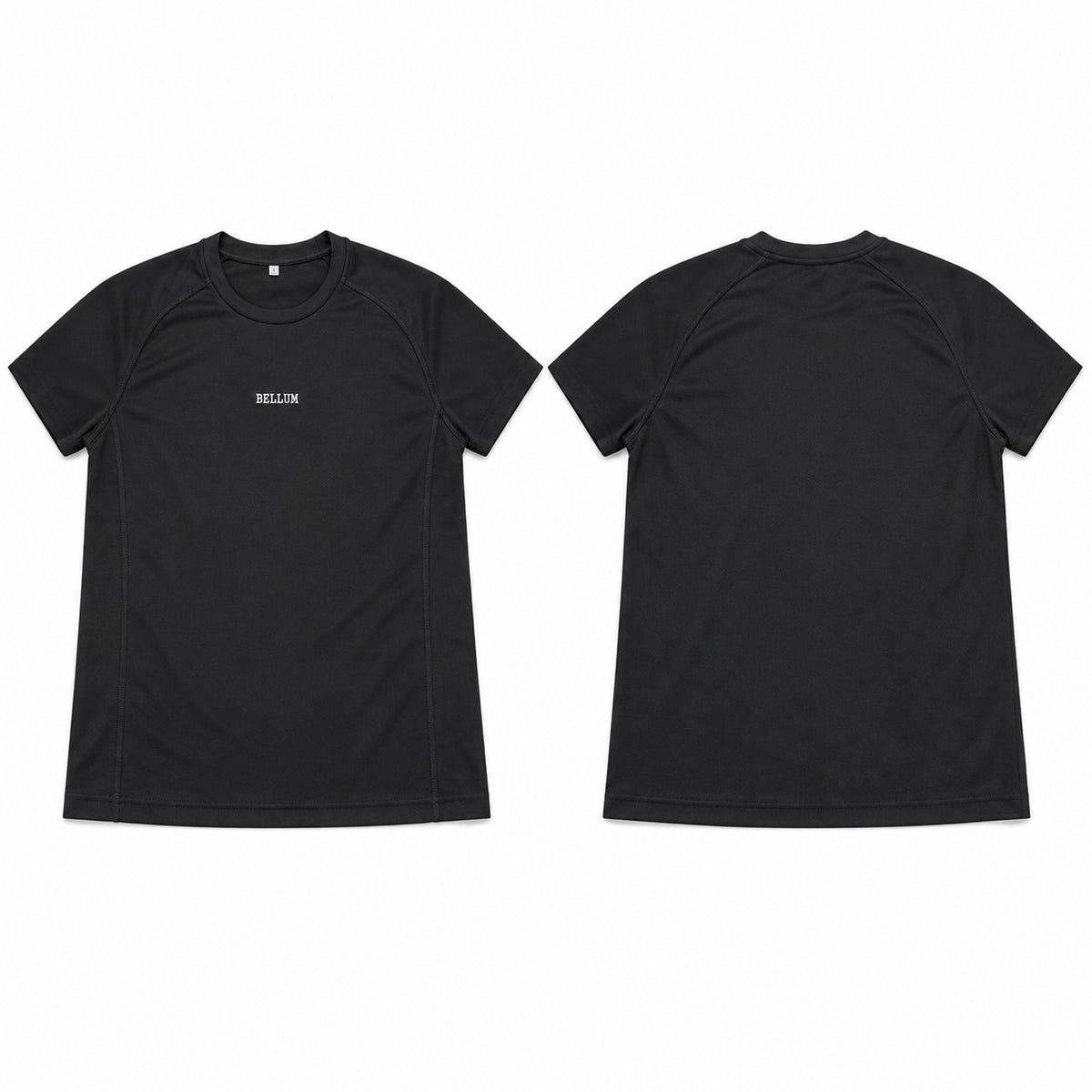 Polo suplex negro hombre BELLUM, diseño de referencia