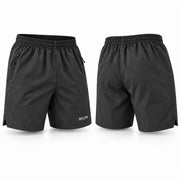 Short V negro hombre BELLUM, vista 3D de frente y espalda