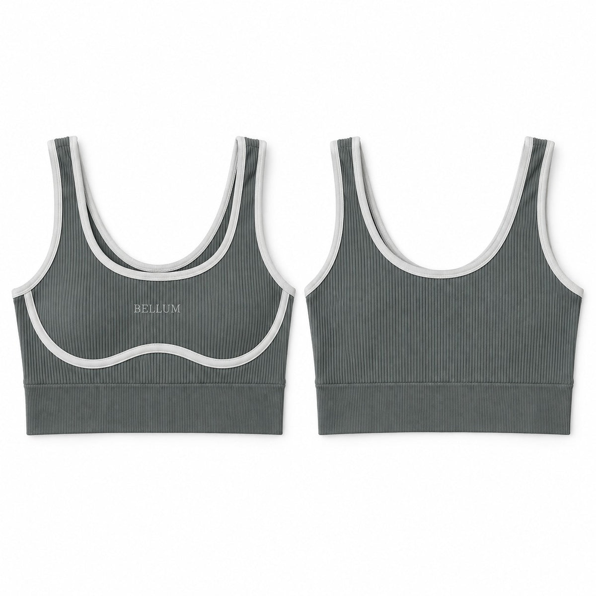Top plomo verdoso BELLUM, diseño de referencia